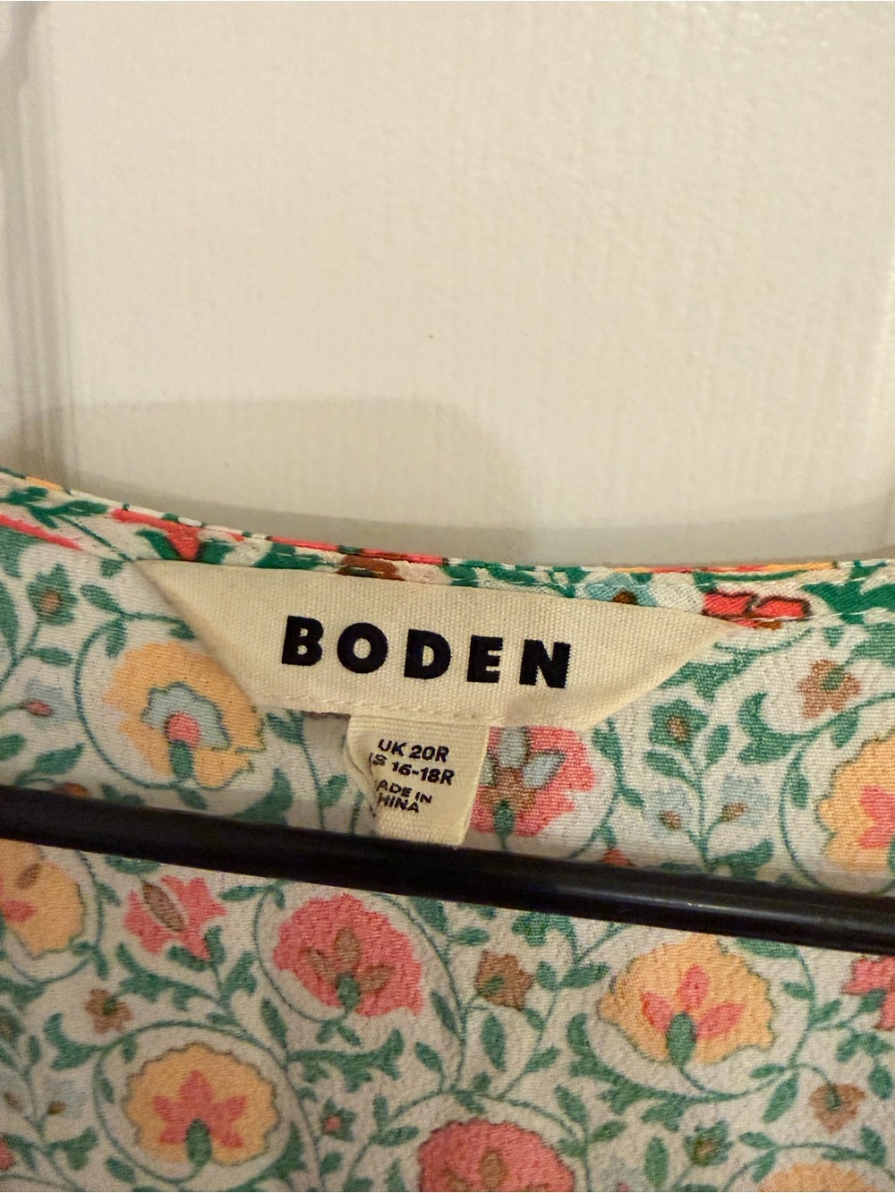 Boden Women’s 16-18 Floral Dress Orange Yellow Green Viscose - Picture 5 of 7